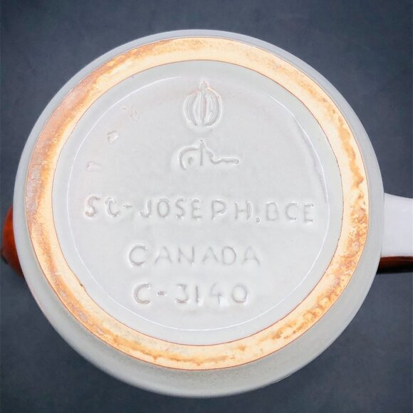 Beauceware Pottery Burnt Orange Coffee Pot Vintage Jean Cartier Artist Signed - Picture 8 of 12